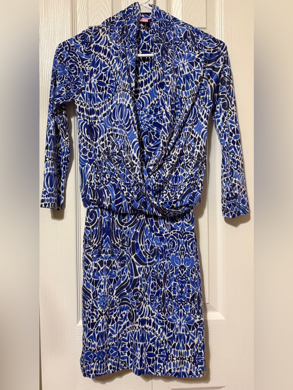 Lilly Pulitzer Felizia Silk Dress Navy Blue Women's Size XXS